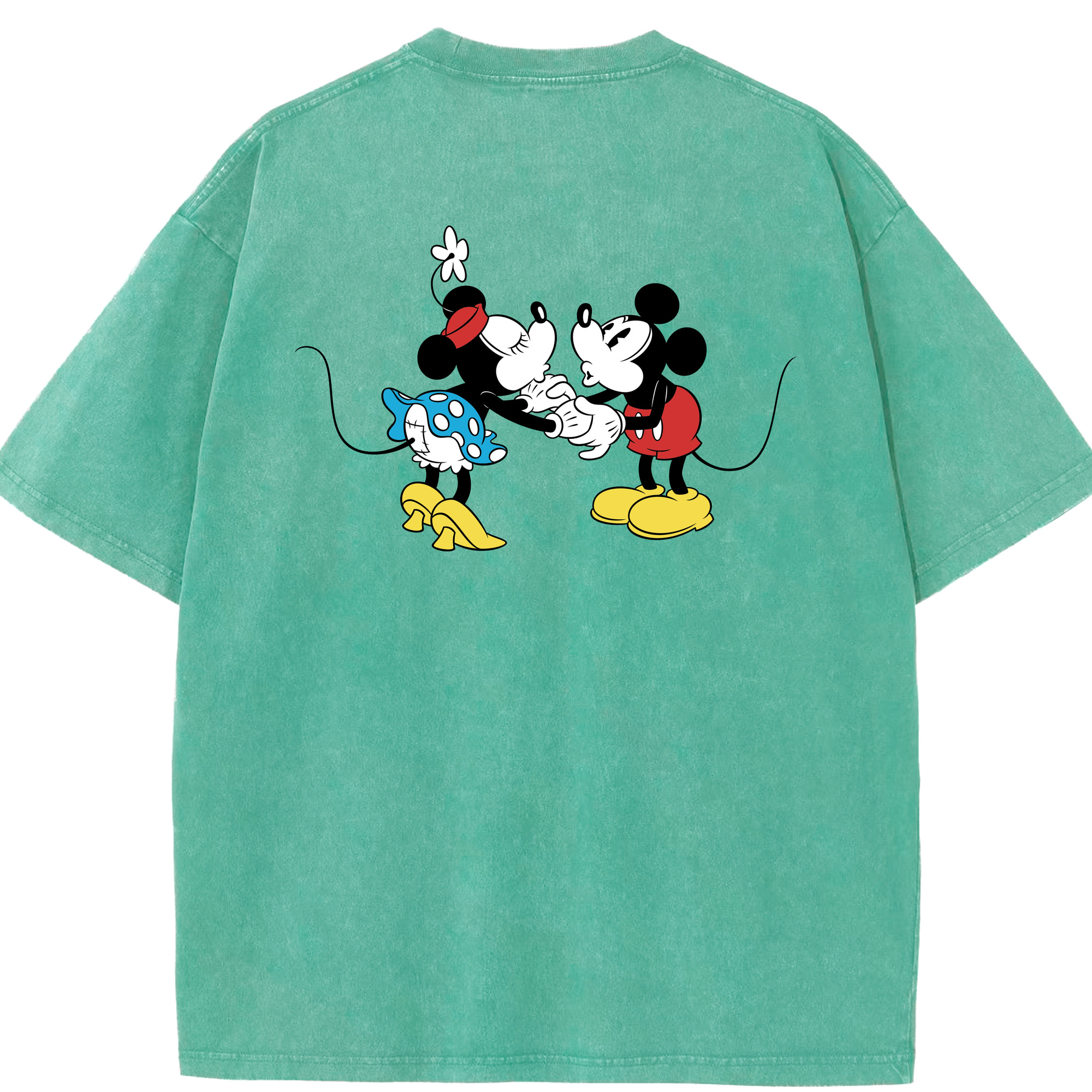 （画像用） ミッキーマウス Mickey Mouse 綿100% ヴィンテージ風 半袖Tシャツ（背面プリント）